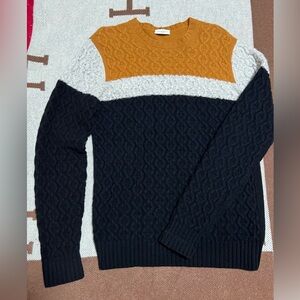 Paolo Pecora Black White and Brown Crew Neck Sweater